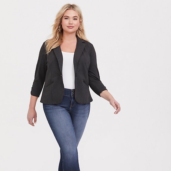 torrid Jackets & Blazers - TORRID Studio Premium Blazer. Grey.  Ladies